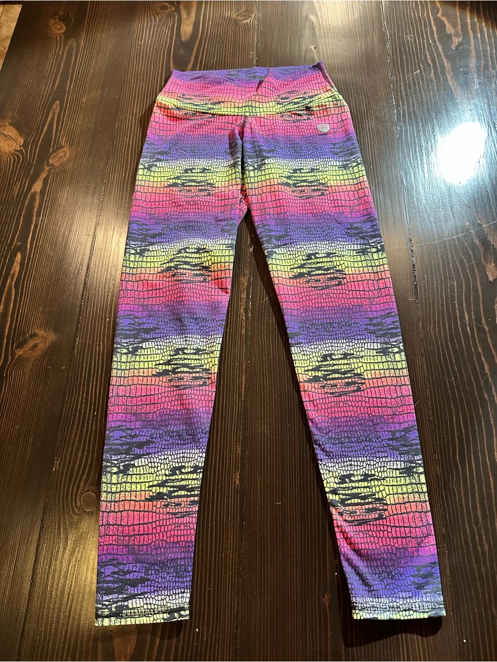 Women’s Vibrant Rainbow Print Leggings - Multicolor-Protokolo